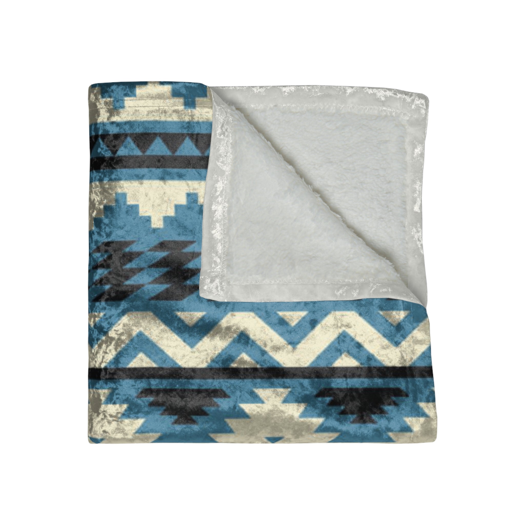 Soft Crushed Velvet Throw Blanket for Living Room & Bedroom - Southwestern Style Cozy Blanket by Waters Ridge - Perfect for Sofa, Couch, and Home Decor