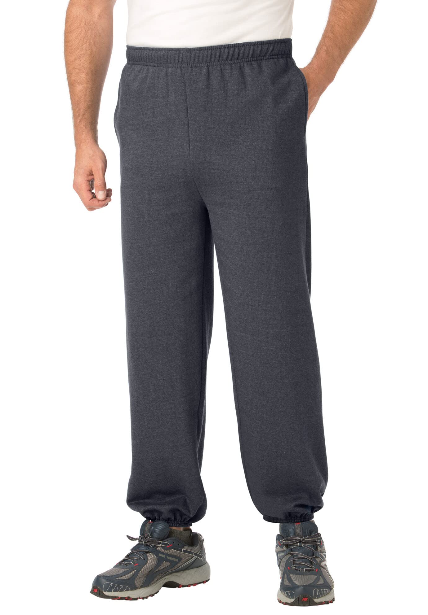 **KingSize Men's Big & Tall Fleece Elastic Cuff Sweatpants - Comfortable Lounge Pants for Relaxing at Home, Running Errands & Casual Wear**