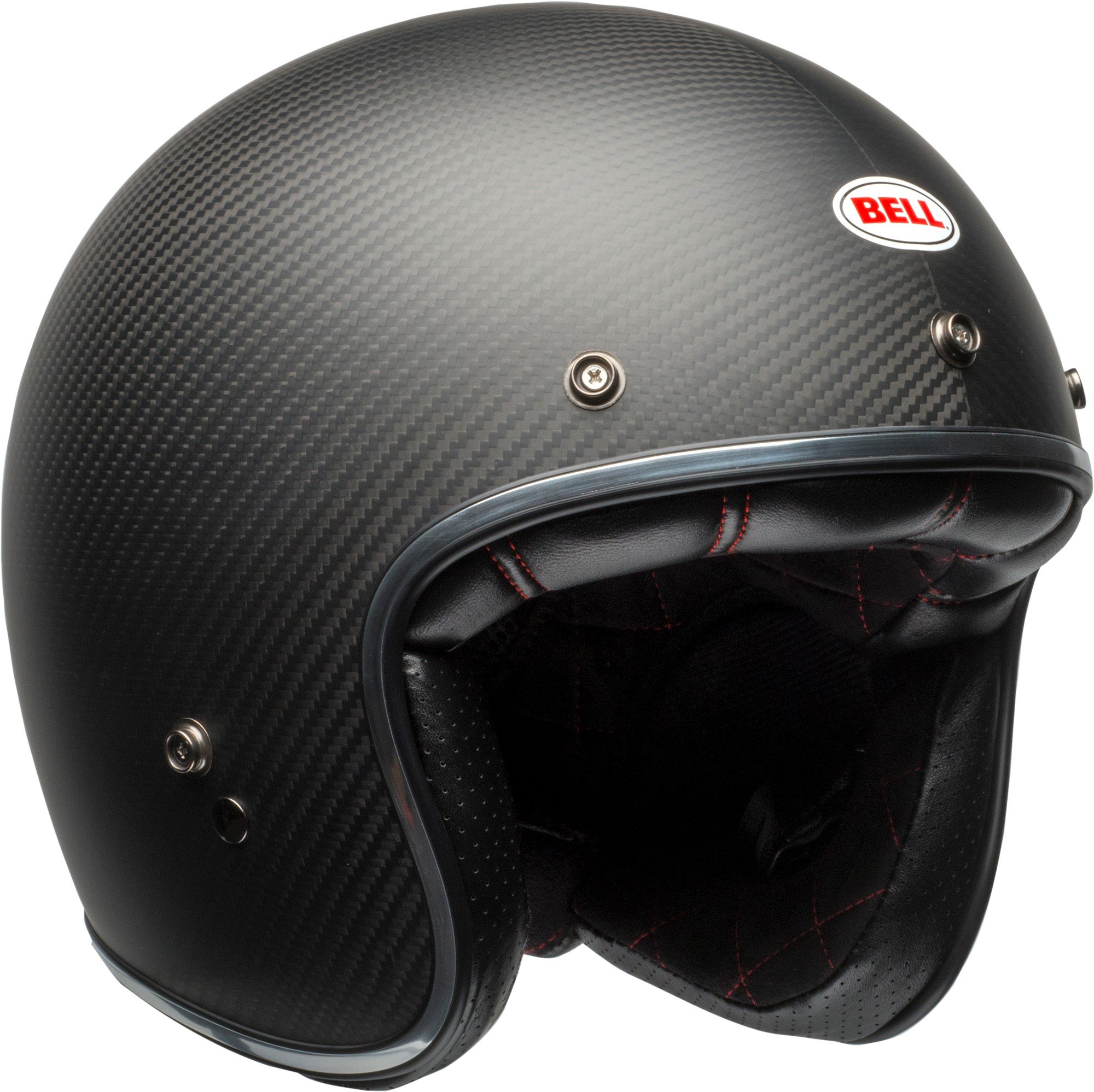 Bell Custom 500 Carbon Fiber Motorcycle Helmet - Matte Black (Small Size) - Lightweight & Durable for Street Riding & Racing