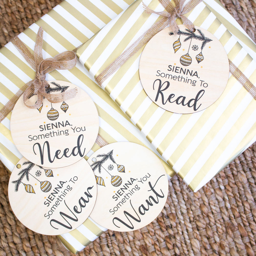 Personalized Wooden Gift Tags with Custom Names - Perfect for Christmas, Weddings, Baby Showers & Party Favors