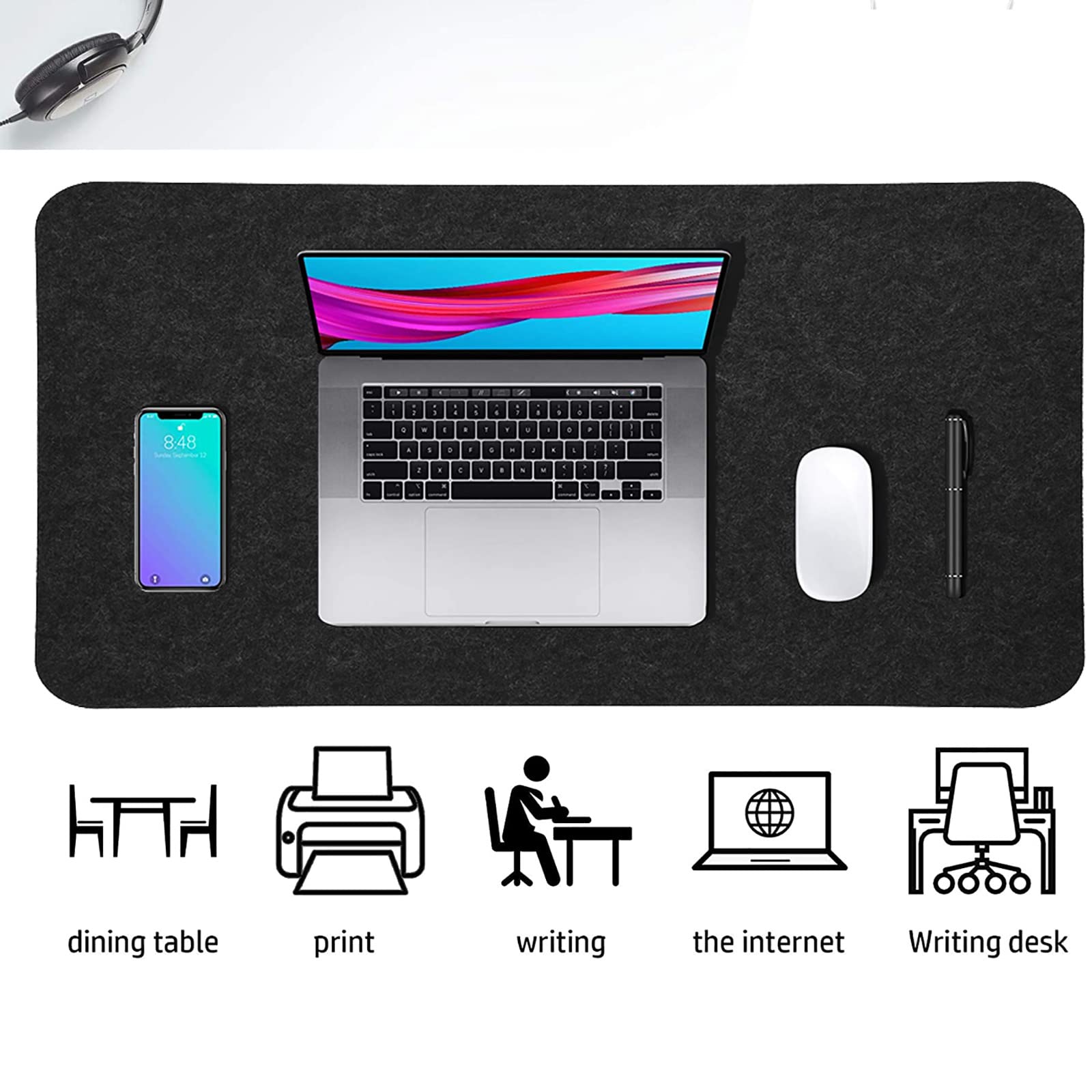 68x33cm Large Mouse Pad - Anti-Static Dust-Proof Polyester Desk Mat for Office & Gaming | Foldable Computer Mouse Pad with Heat Insulation | Perfect for Laptop, Keyboard & Workspace Setup