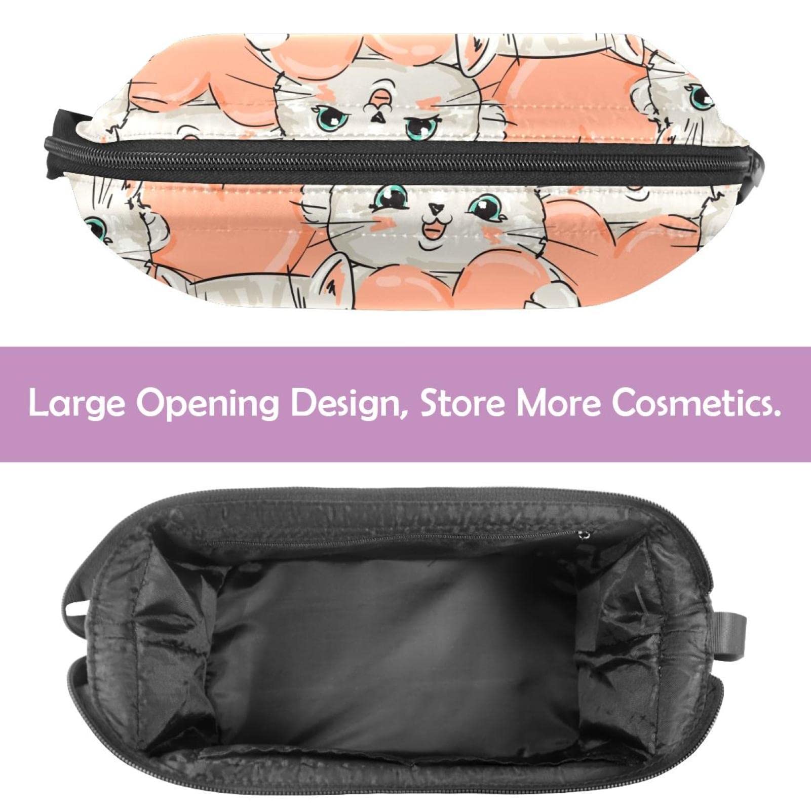 Double Layer Cat Makeup Bag - Travel Organizer for Women & Girls | Cosmetics & Toiletries Storage
