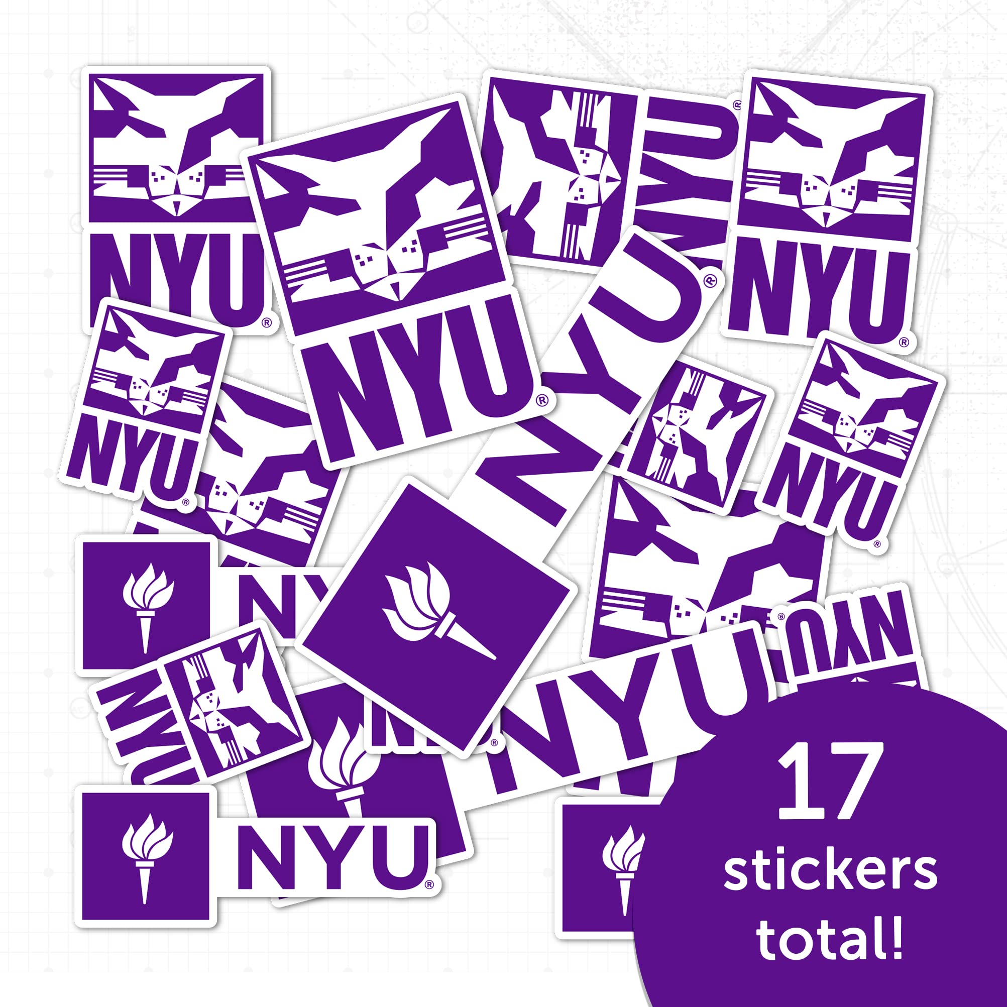 NYU Desert Cactus & Violets Vinyl Decal Stickers - Waterproof Laptop, Car, Water Bottle, Scrapbook Decor - 13.43x10.94 Inch Sheet - Perfect for College Dorm, Office & School Supplies