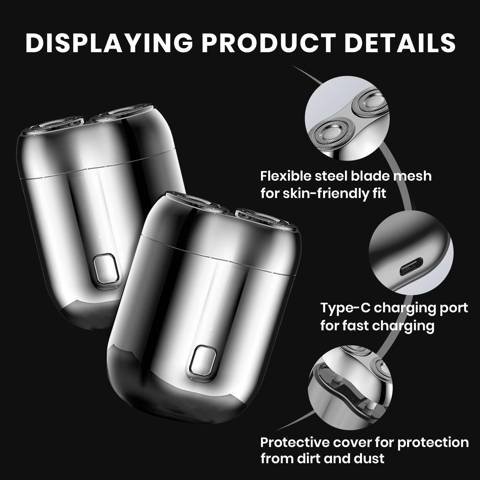 2025 Upgraded Mini Dual-Head Electric Shaver for Men - USB-C Rechargeable, Portable & Powerful Shaving with Storm Technology - Compact Travel Razor for Home, Office & Gym Use (Green)