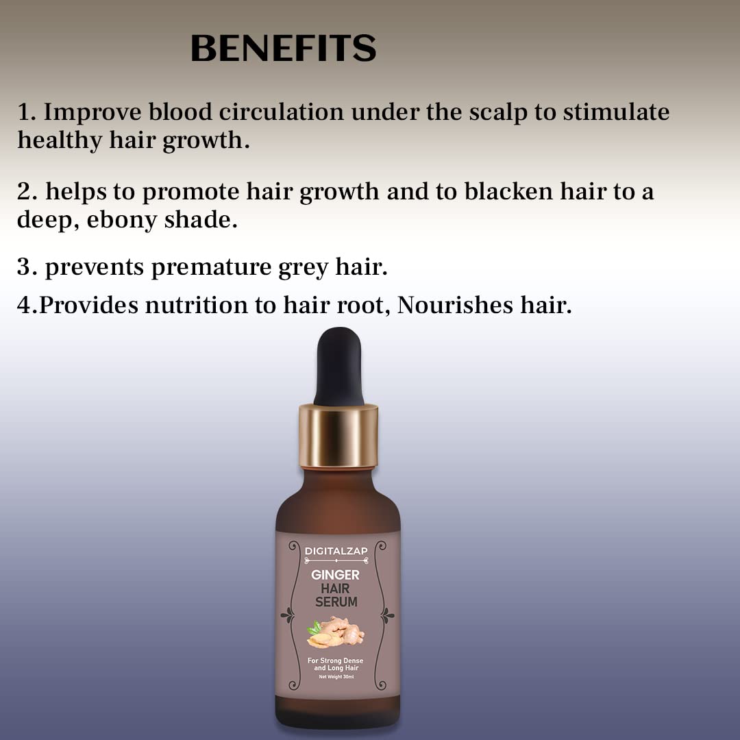 Ginger Root Hair Growth Serum for Men & Women - Strengthening & Nourishing Treatment for Thinning Hair & Hair Loss (3-Pack, 30ml) - Perfect for Daily Scalp Care & Healthy Hair Regrowth