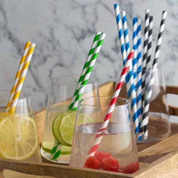 Blue and White Candy Cane Stripe Cake Pop Party Straws - Fun Baking Supplies for Christmas Desserts, Birthday Parties & Holiday Celebrations