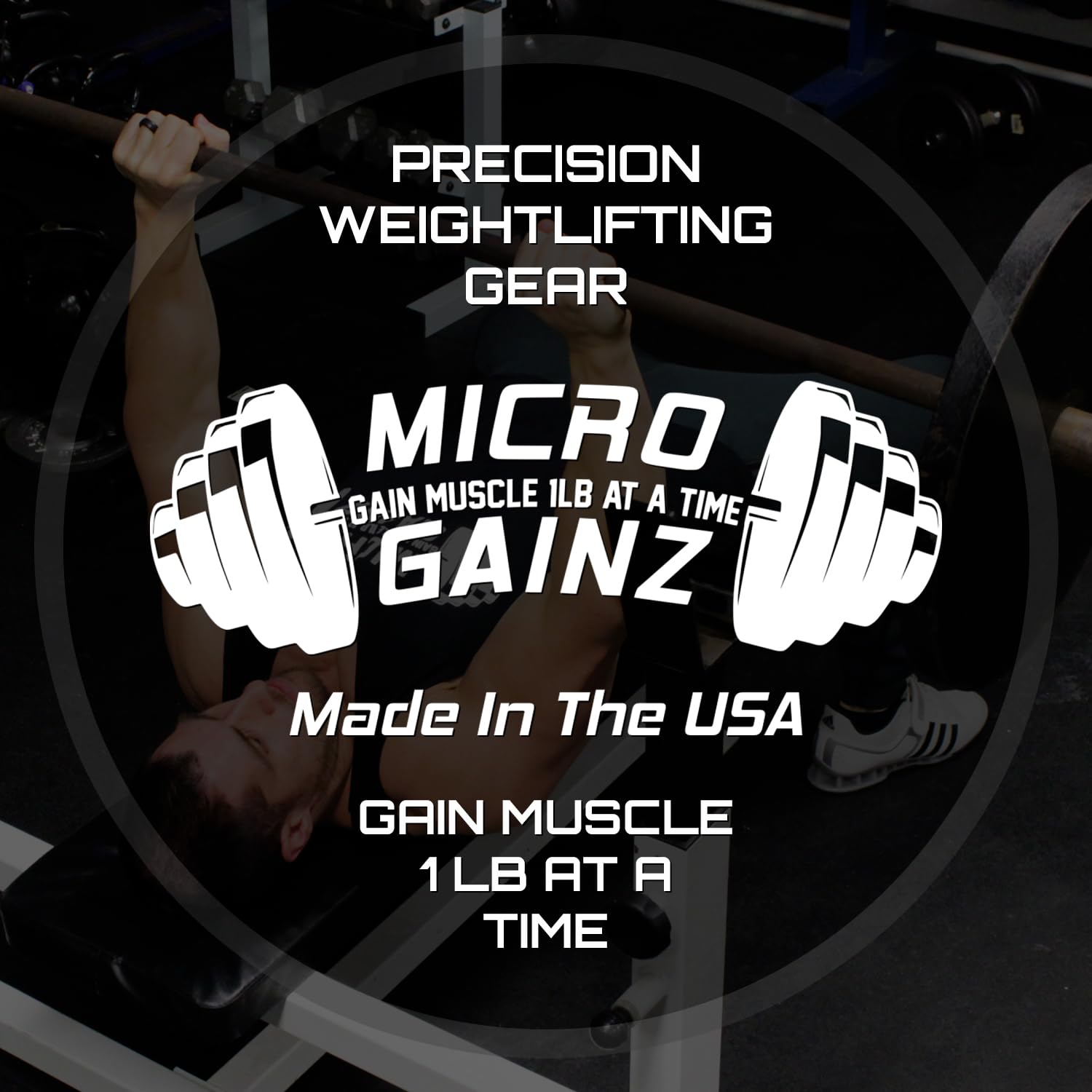 Micro Gainz 1-Inch Center Hole Fractional Weight Plates Set of 2 (0.25LB-1.25LB) - Black Standard Olympic Plates for Barbells & Dumbbells - USA Made - Perfect for Home Gym, Strength Training & Weightlifting Accessories