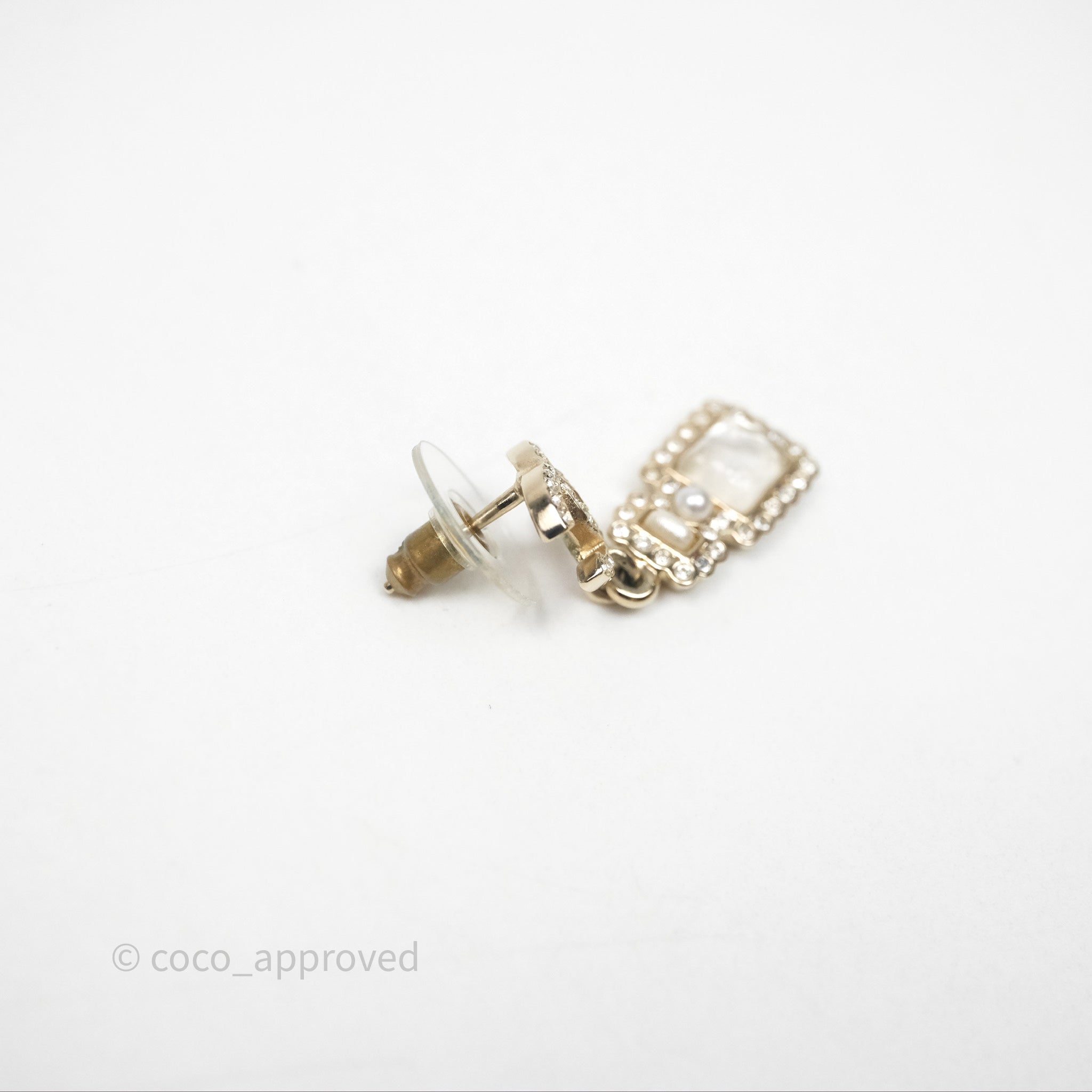 Chanel CC Crystal Perfume Bottle Earrings - 21K Gold Tone Fashion Jewelry for Women | Perfect Gift for Birthday, Anniversary & Special Occasions