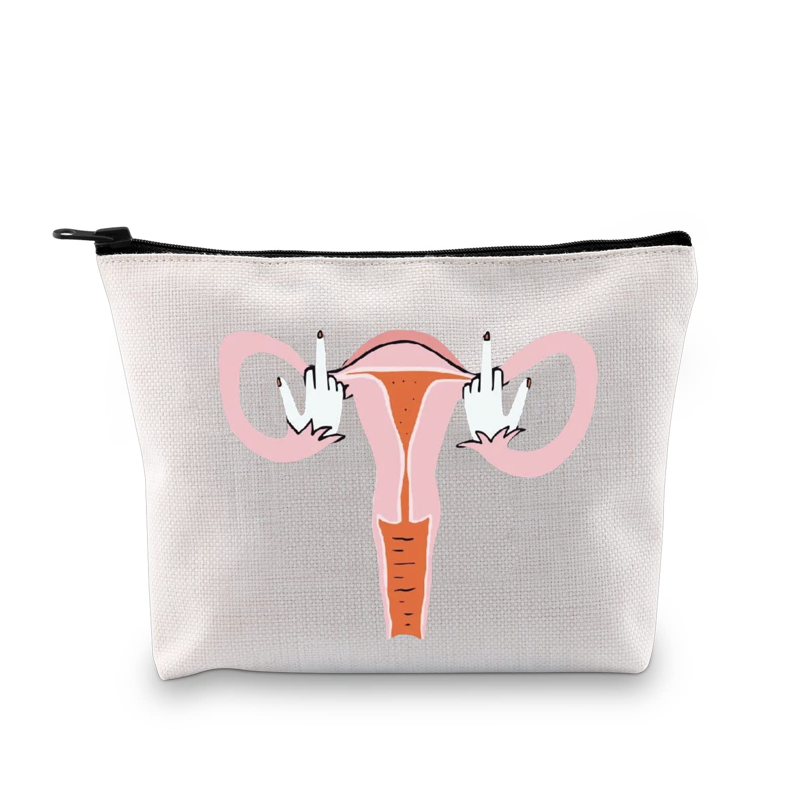 XYANFA Feminist Uterus Cosmetic Bag - Women Empowerment Makeup Pouch with Zipper - Perfect Gift for Feminists, Protesters & Women's Rights Supporters - Great for Travel, Daily Use & Activism Events