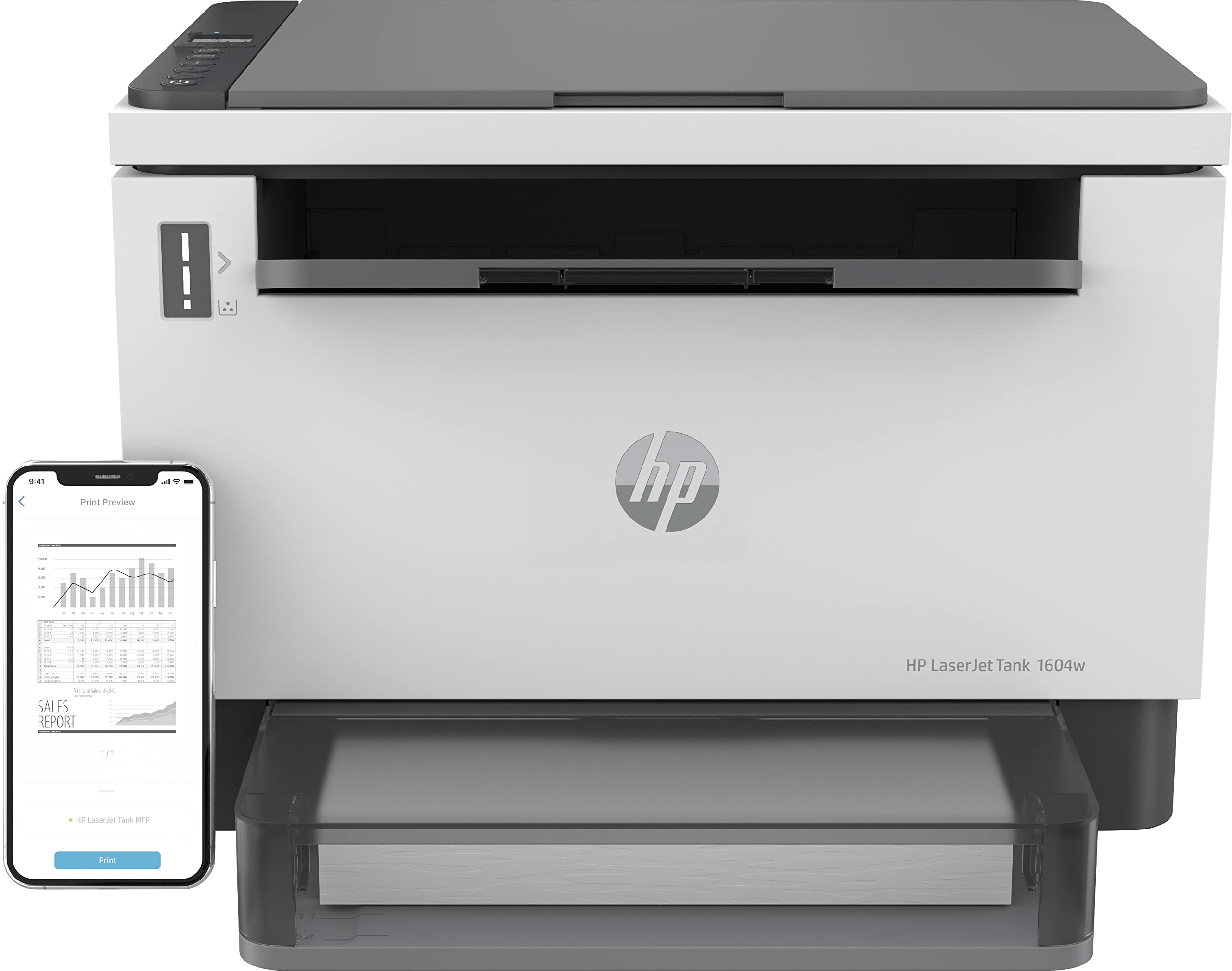 HP LaserJet Tank MFP 1604w Wireless All-in-One Printer - Monochrome Laser Printer with Print, Copy, Scan | Fast Wi-Fi Connectivity | Home Office & Small Business Use