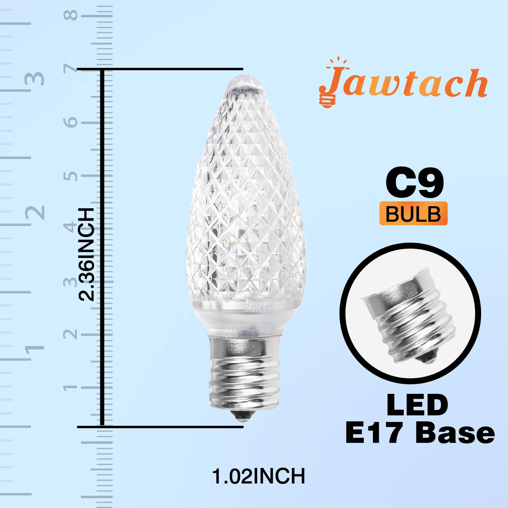 C9 LED Christmas Light Bulbs - 5 Pack Warm White E17 Candelabra Base LED Bulbs (1W) for Outdoor String Lights & Holiday Decorations - Perfect for Christmas Trees, Porch, Yard and Party Decor