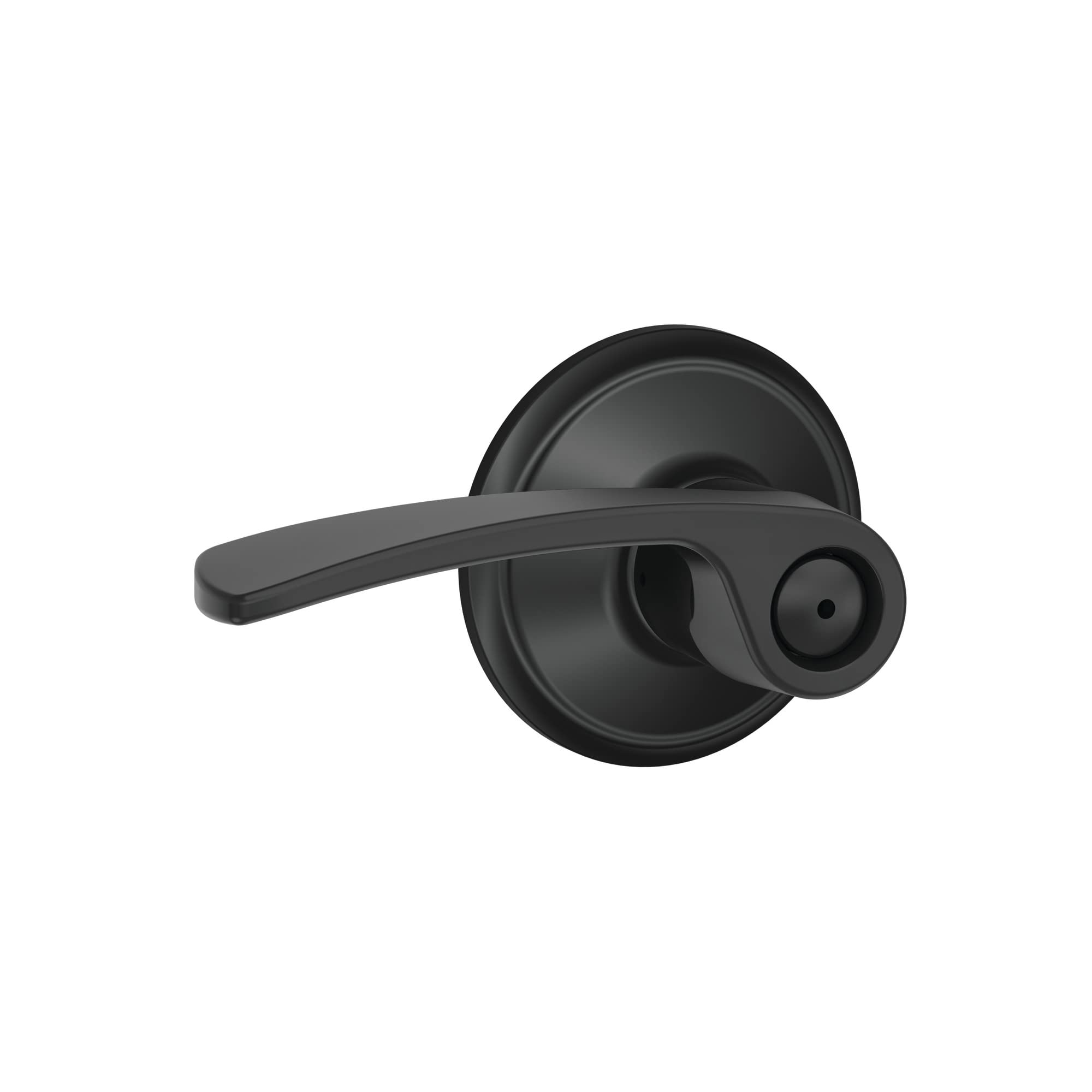 Schlage F40 MER 622 Merano Door Lever - Bed & Bath Privacy Lock in Matte Black - Perfect for Bedrooms, Bathrooms & Interior Doors