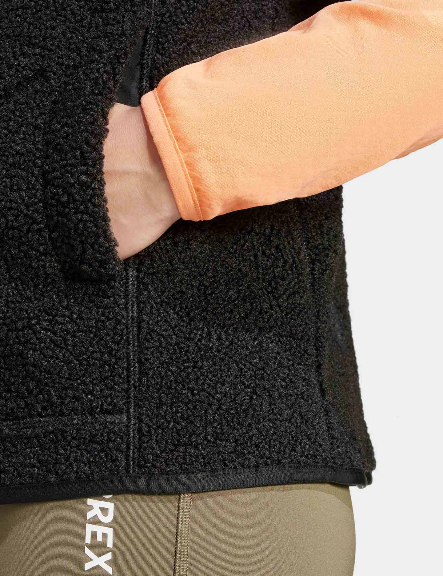 Terrex Xploric High Pile Fleece Vest for Men & Women - Warm Winter Outdoor Jacket - Black - Perfect for Hiking, Camping & Cold Weather Activities
