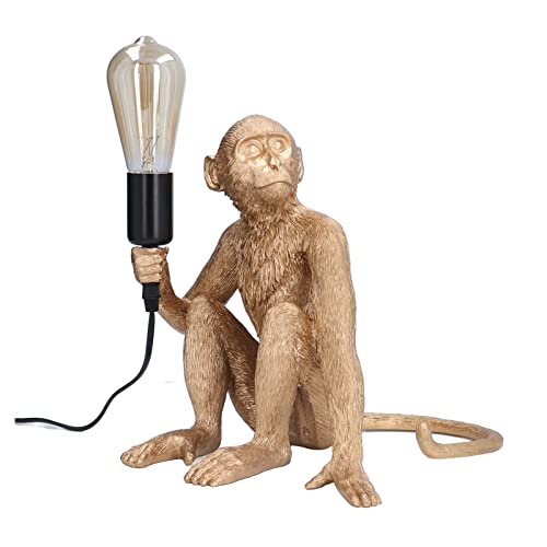 Monkey Shape E27 Resin Desk Lamp - 110-220V US Plug, Cute Bedside Table Light for Home, Library & Office Decor - Perfect for Kids' Room, Reading Nook & Nightstand Lighting
