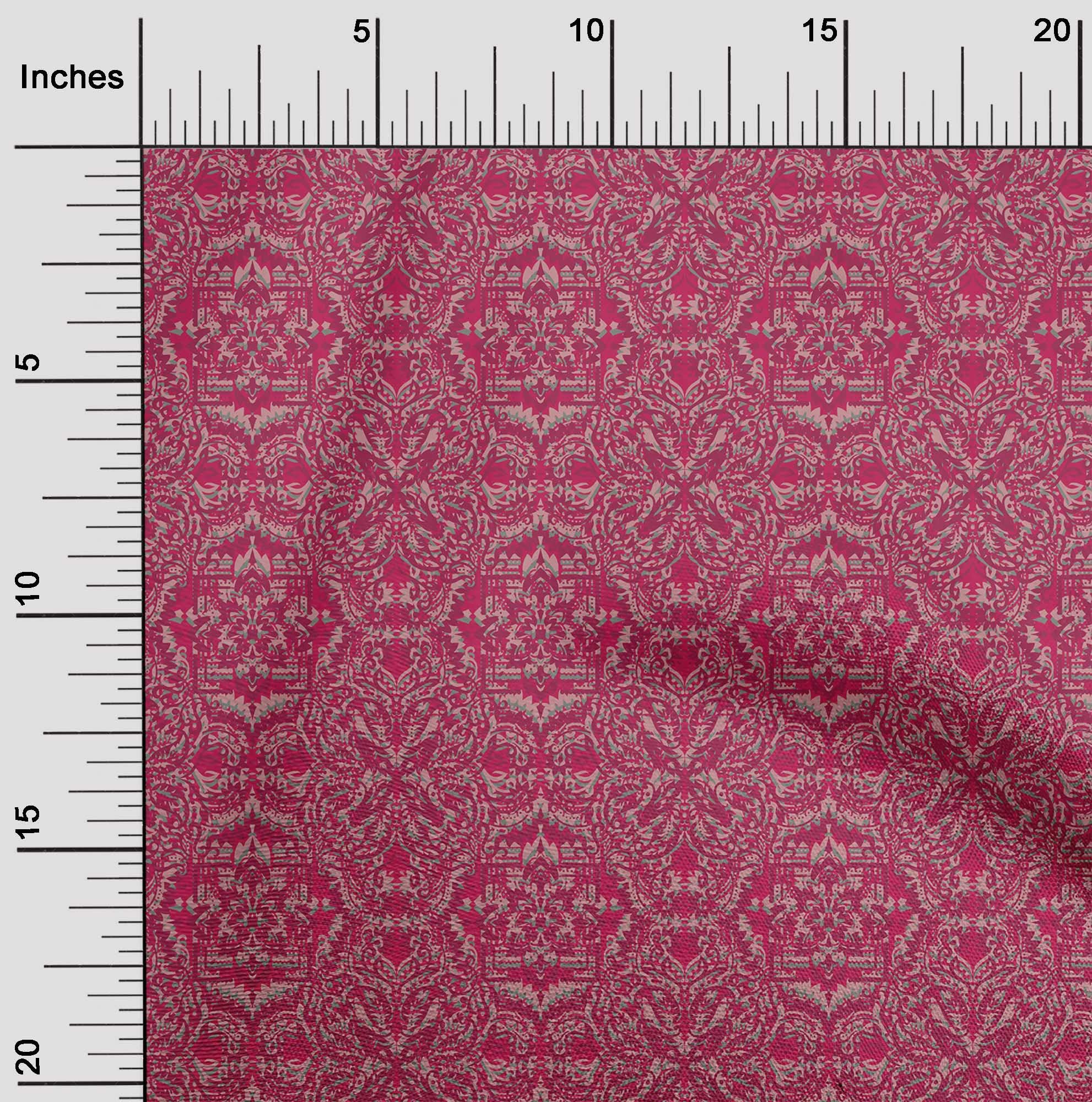 oneOone Rayon Magenta Floral Print Fabric - 56 Inch Wide Sewing Material for DIY Clothing, Dresses & Home Decor Projects | Premium Quality by The Yard