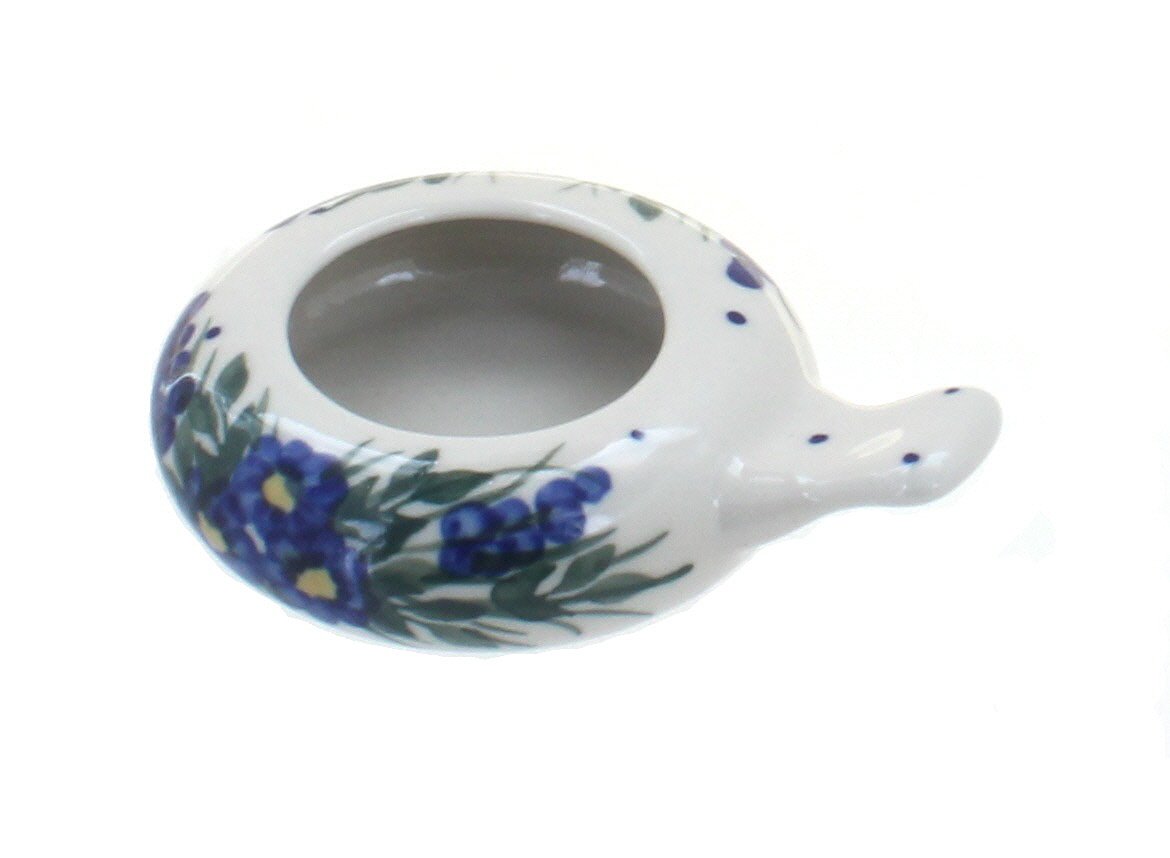 Blue Rose Polish Pottery Hyacinth Candle Holder - Handmade Ceramic Vase for Home Decor, Wedding Centerpiece & Boho Style Interior Design
