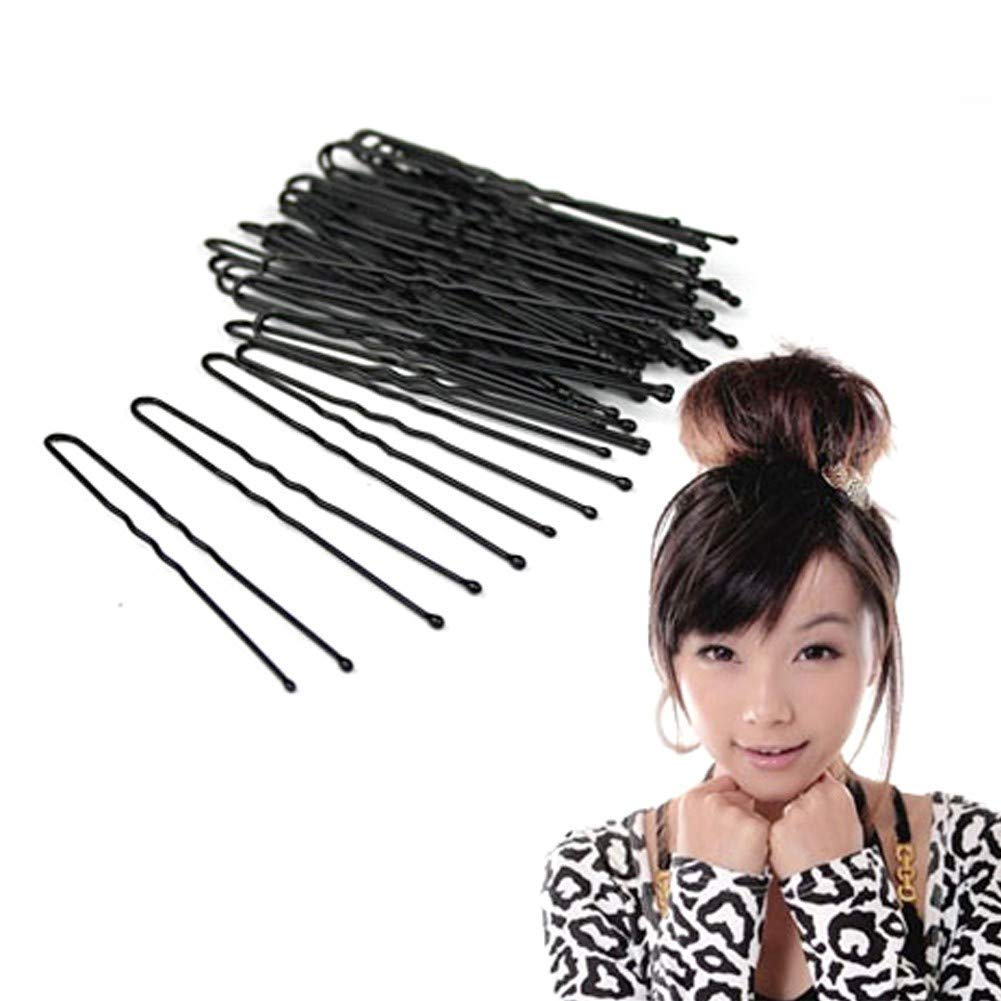 Metal Bobby Pins & Hair Clips - 40 PCS U-Shaped Hairpins for Women & Girls - Secure Bun & Updo Styling Accessories (Black) - Perfect for Weddings, Prom & Everyday Hairstyles