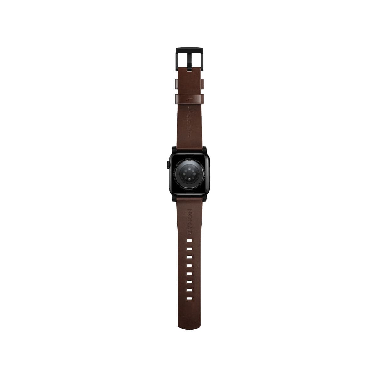 Nomad Modern Leather Band for Apple Watch 40mm / 41mm - Rustic Brown Horween Leather with Black Hardware | Durable & Comfortable Watch Strap for Work, Travel & Everyday Wear