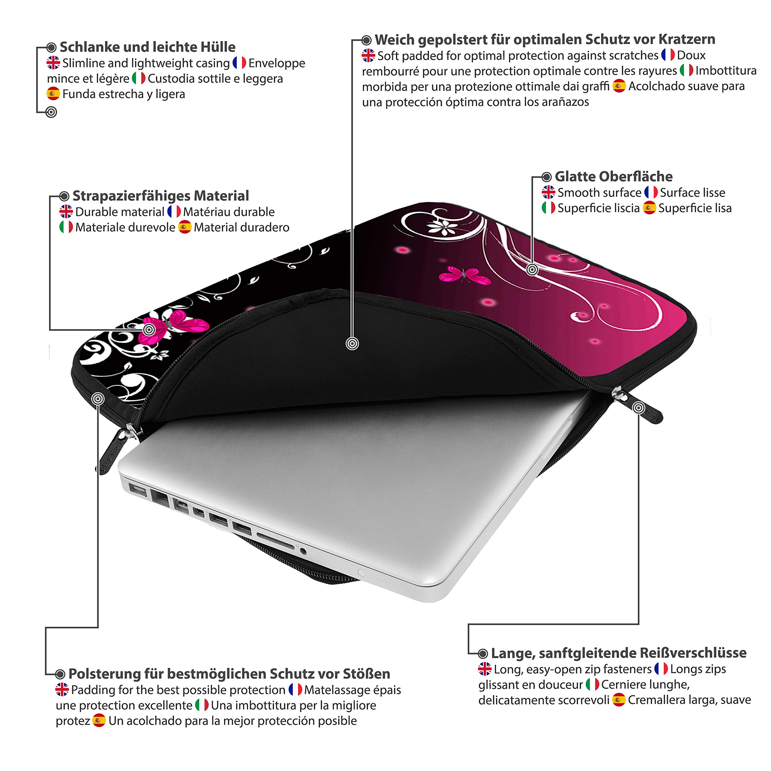 Stylish Hard Case Laptop Bag for 13.3 Inch Laptops (Vertical) - Compatible with Butterfly 13.3 Inch Laptops + Includes Free Mouse & Mouse Pad - Perfect for Work, Travel, and School