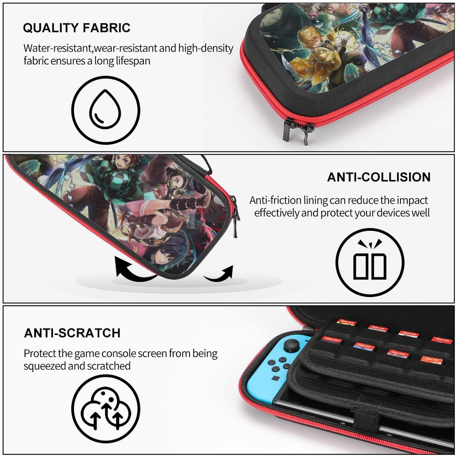 Leypian Protective Carrying Case for Nintendo Switch OLED & Switch Lite - Durable Travel Game Storage Bag with Accessories Compartment | Perfect for Gaming on the Go, Travel, and Daily Storage
