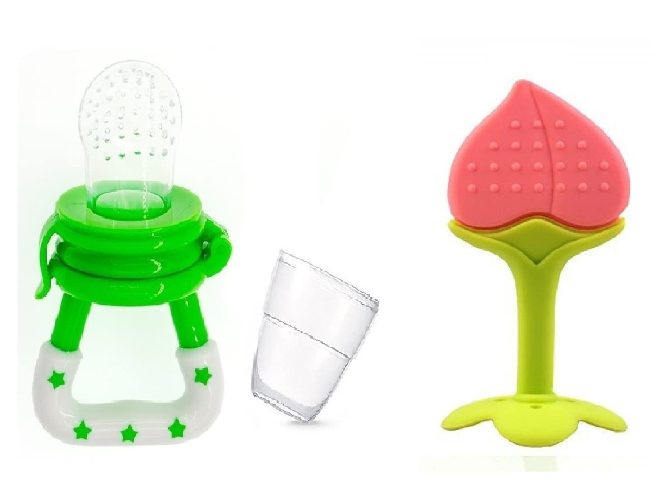 BPA-Free Silicone Fruit Shape Teether for Babies 6-12 Months | Safe Baby Teether for 3-6 Months | Combo Pack of 2 (4 Colors) | Perfect for Soothing Teething Pain & Promoting Oral Development