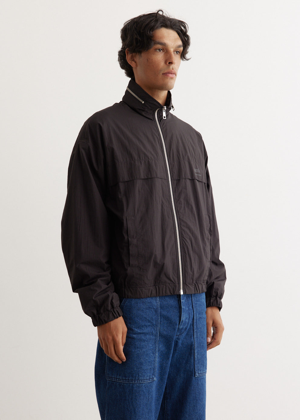 Lightweight Ami Windbreaker Jacket Ujk058 Pa0009 Blk - Waterproof & Breathable for Outdoor Hiking, Running, and Travel