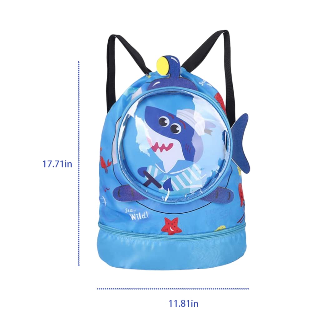**Yililay Kids Swim Bag - Waterproof Drawstring Backpack for Beach & Pool, Double Layer Dry Wet Separation Storage - Perfect for Swimming Lessons, Travel & Outdoor Activities**