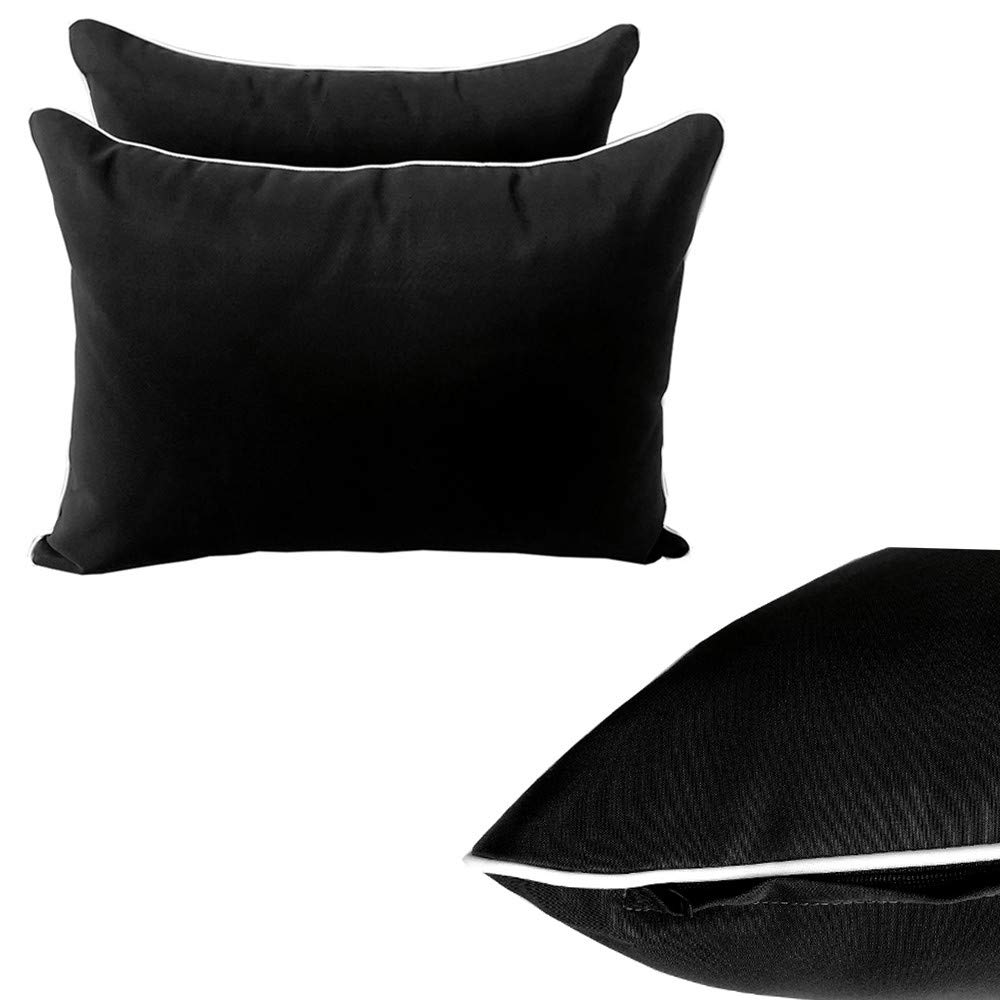 Prolinemax Outdoor Style 4 Full Contrast Trim Daybed Mattress Bolster Pillow Fitted Cover Only - AD109 | Waterproof & Durable for Patio, Poolside, and Sunroom Use