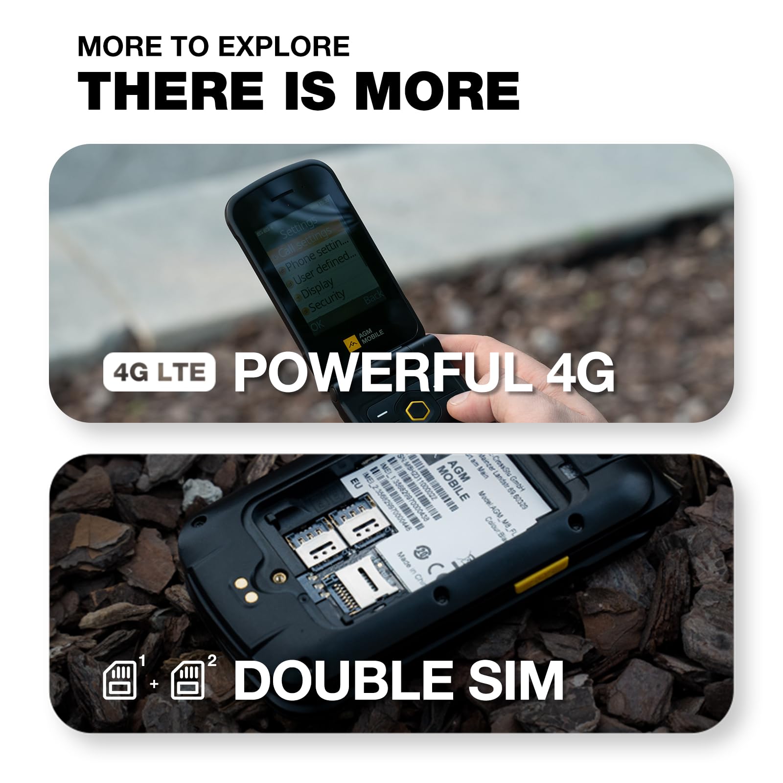 AGM M8 Rugged Flip Phone - 4G LTE Basic Cell Phone | Waterproof & Drop-Proof | SOS Side Key & Speed Dial | 104dB Loud Speaker | Large Keypad & Fonts | Dual SIM | T-Mobile Compatible | Perfect for Outdoor Adventures & Emergency Use