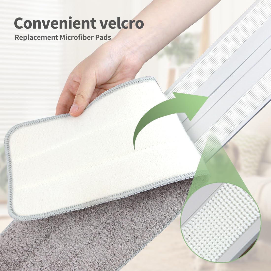 **CQT Commercial Flat Microfiber Floor Mop Cleaning System - 18