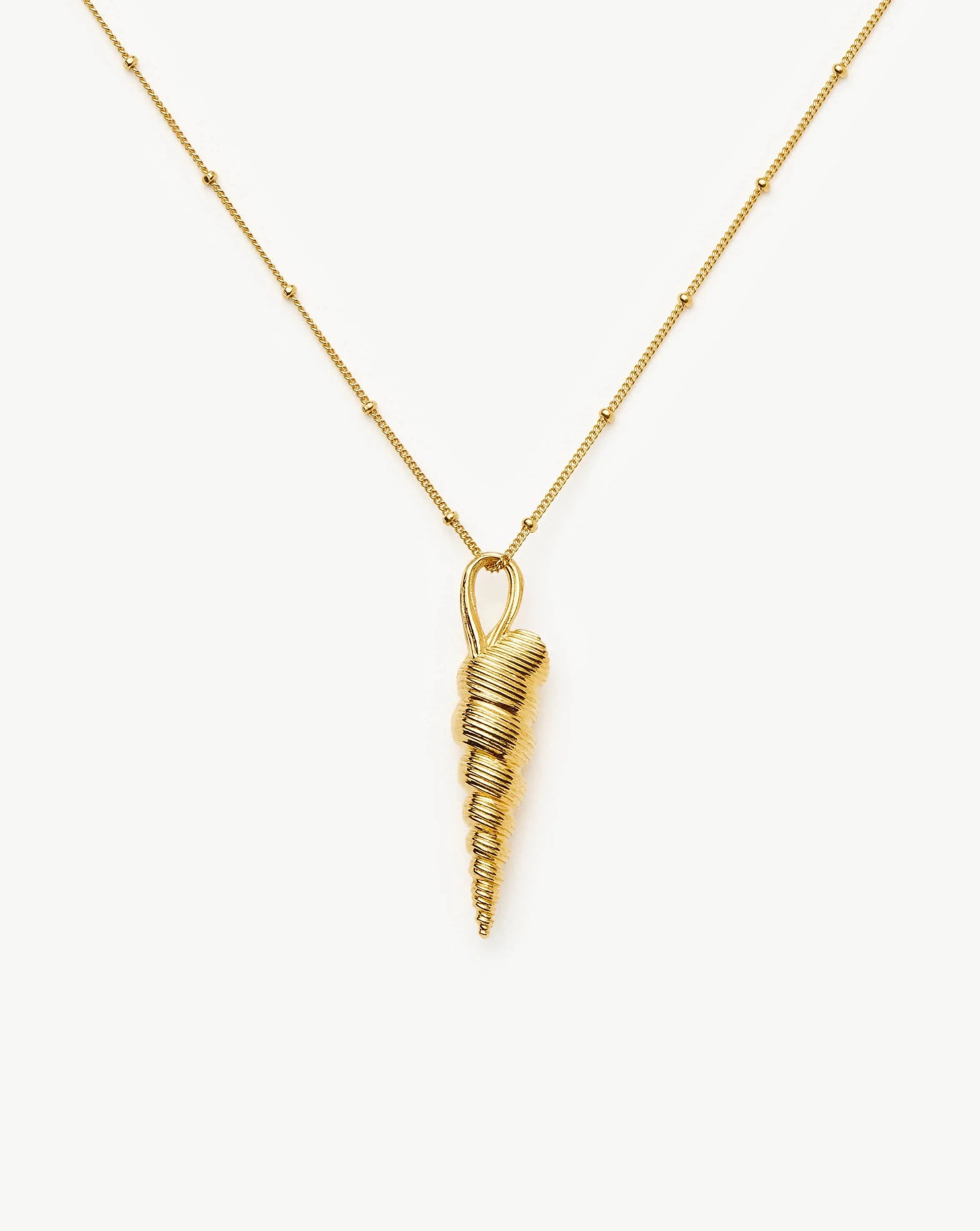 Shell Ridge Pendant Necklace - 18k Gold Plated Women's Jewelry | Elegant Layering Necklace for Everyday Wear, Gift Giving & Special Occasions