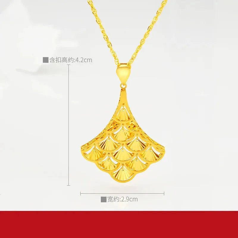 24K Pure Gold Pendant Real AU 999 Solid Gold Charm Necklace - Elegant & Trendy Classic Jewelry for Women - Perfect Gift for Birthday, Anniversary & Party Wear (2023 New Collection)