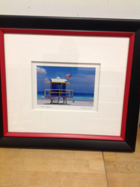 14x16 Signed South Beach Lifeguard Stand - Authentic Collectible for Beach Decor, Coastal Home, or Gift Idea
