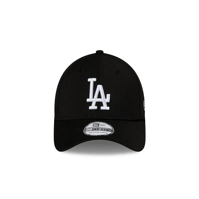 New Era Los Angeles Dodgers Black 39THIRTY Stretch Fit Baseball Cap - Official MLB Hat for Men & Women - Perfect for Games, Streetwear & Sports Fan Fashion