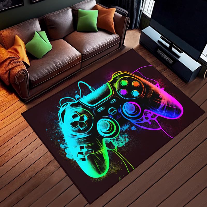 36x24 Inches Gaming Rug for Boys Room - Soft Gamer Carpet for Game Room, Living Room & Bedroom - Perfect for Esports Decor, Streaming Setup & Gaming Themed Spaces