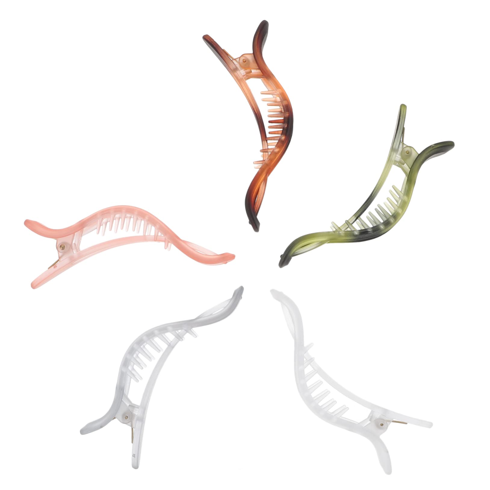 Beavorty 5pcs Metal Crocodile Hair Clips for Women - Stylish Hair Barrettes, French Hair Claw Clamp, Shower Hair Accessories - Perfect for Updos, Ponytails & Everyday Styling (South Korea Miss Acrylic Design)