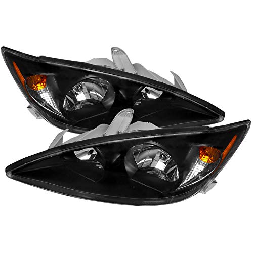 CARPARTSINNOVATE JDM Black Headlights for 2002-2004 Toyota Camry Sedan - Left & Right Pair - High Performance Replacement Headlights for Night Driving & Enhanced Style