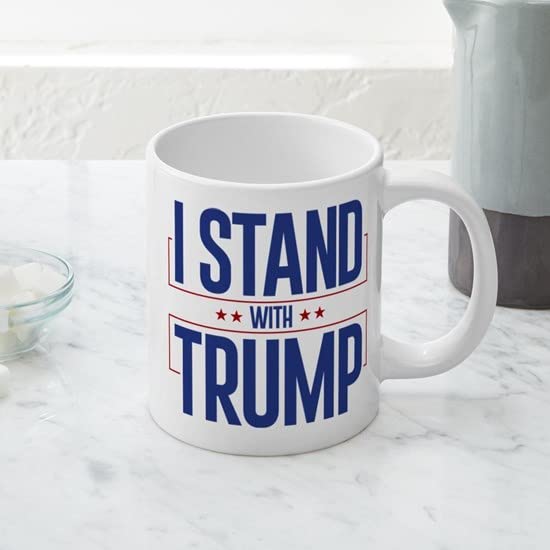 I Stand With Trump 20 oz Ceramic Coffee Mug - Large Insulated Tea Cup for Home, Office & Political Supporters | Perfect for Hot Beverages & Conservative Gift Ideas