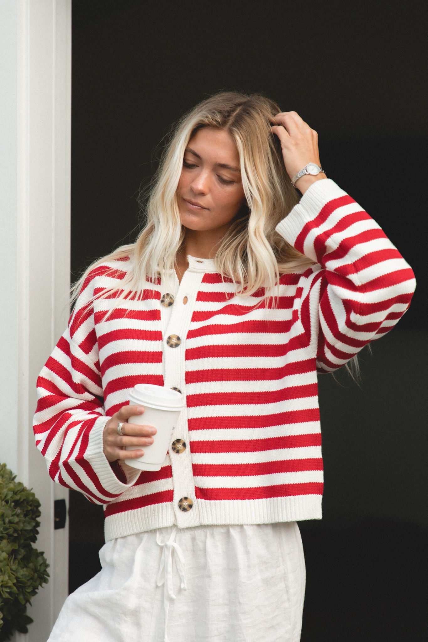 Stylish Roux Button Cropped Cardigan for Women - Soft Knit Sweater with Front Buttons - Perfect for Layering, Office Wear & Casual Outfits