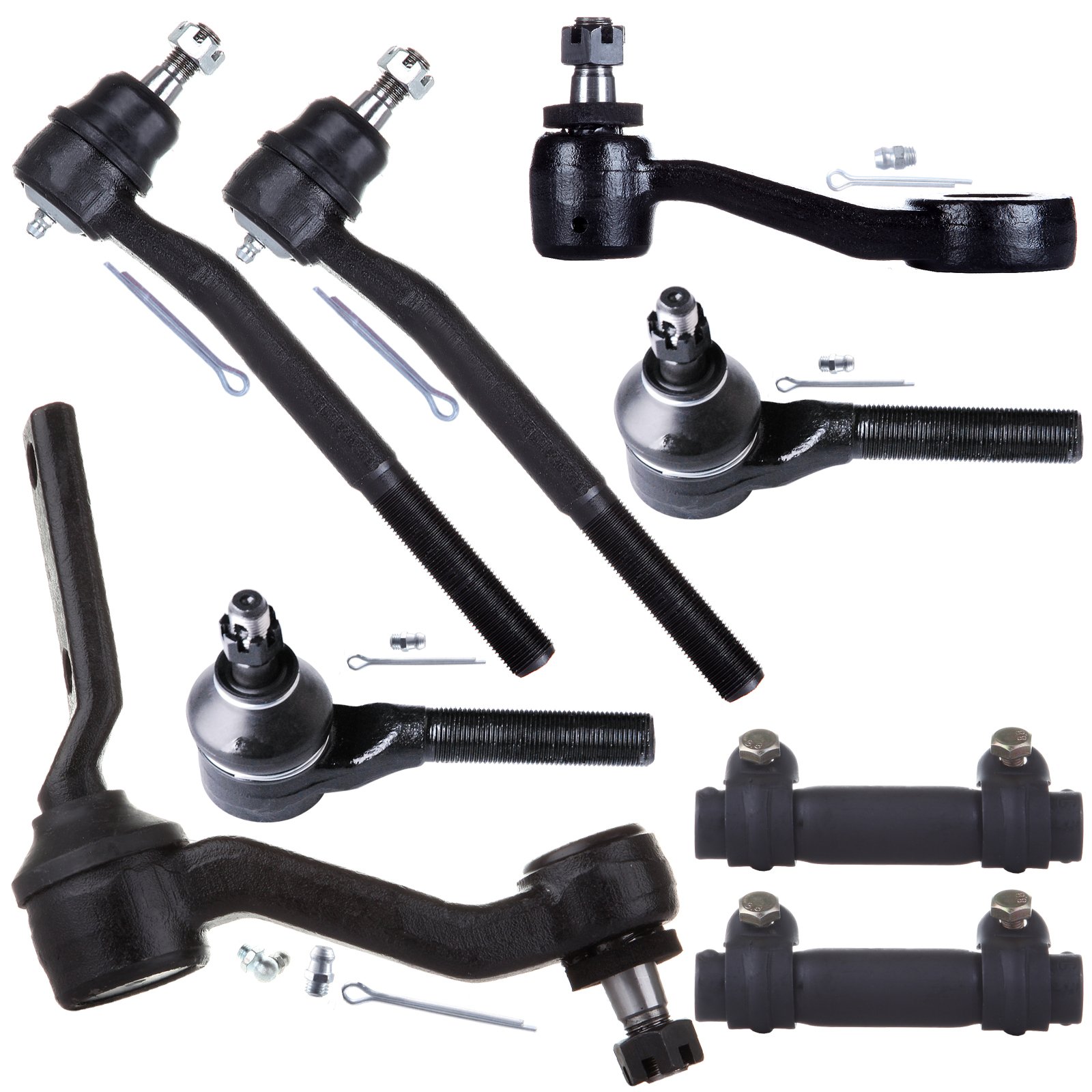 LSAILON 8-Piece Front Suspension Kit for 1998-2005 Chevy Blazer S10, GMC Jimmy Sonoma, Isuzu Hombre & Oldsmobile Bravada - Includes Idler Arm, Pitman Arm, Tie Rods & Adjusting Sleeves | Perfect for Off-Roading, Daily Commuting & Vehicle Maintenance