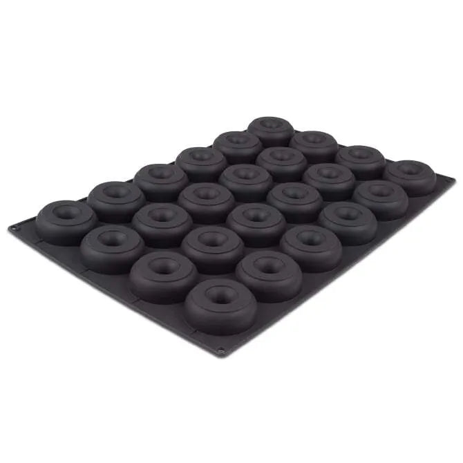 Premium Donut Silicone Baking Mold - 24 Cavity Non-Stick Cupcake Pan for Perfect Homemade Donuts, Cupcakes & Desserts | Ideal for Birthday Parties, Baking Classes & Holiday Treats