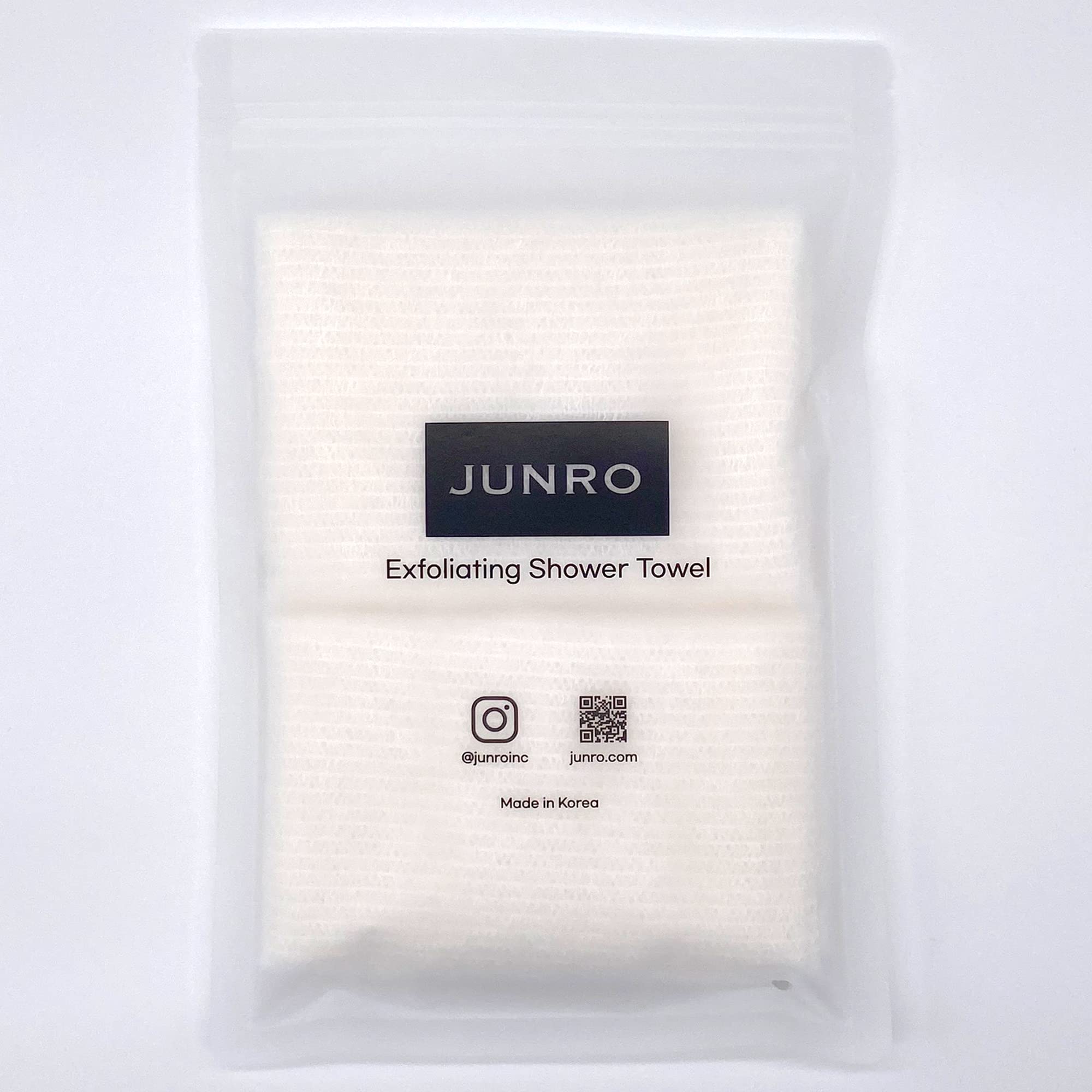 JUNRO (2 Pack) Korean White Hanji Paper Exfoliating Shower Towel - Gentle Washcloth for All Skin Types - Made in Korea - Perfect for Body Scrub & Spa Day at Home