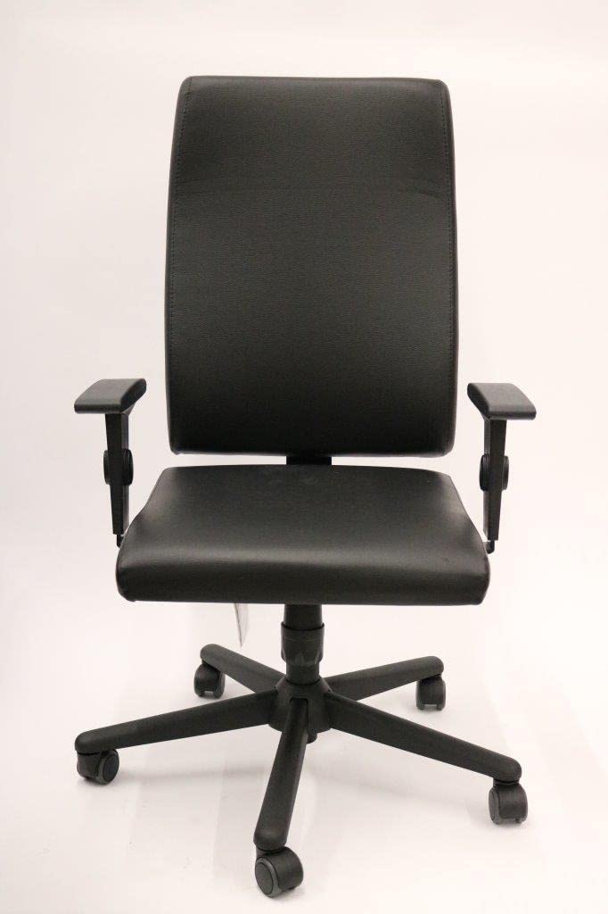 Ergonomic Slim Office Chair - High Back Bonded Leather Computer Desk Chair with Lumbar Support, Adjustable Height, Seat Depth & Armrests | Perfect for Home Office, Gaming & Workspace Comfort