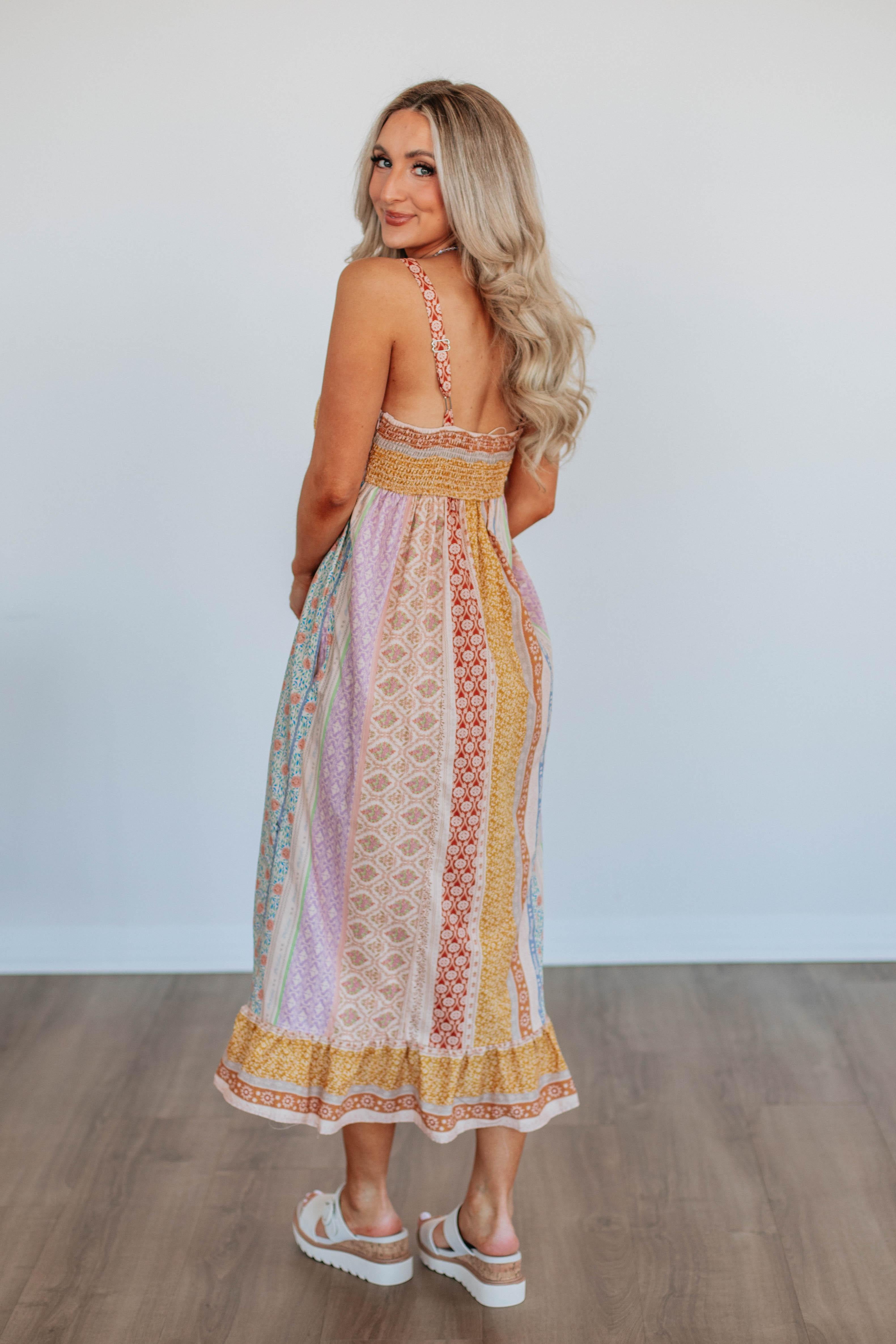 Ausha Women's Floral Summer Dress - Lightweight & Comfortable for Beach, Vacation, and Casual Wear