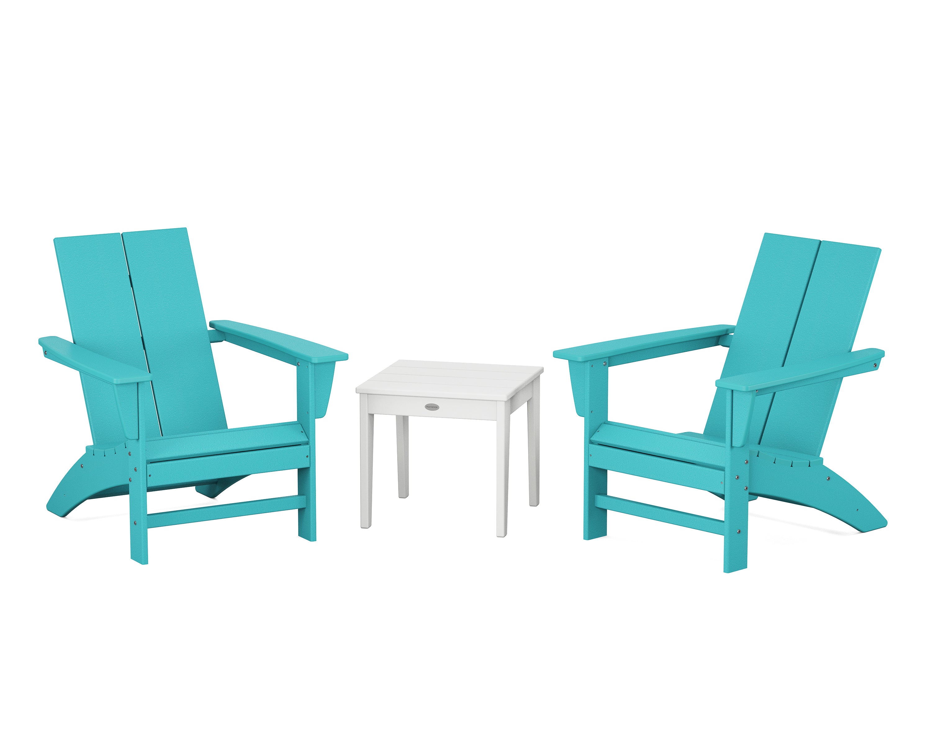 POLYWOOD Country Living Cottage Modern Adirondack Chair 3-Piece Outdoor Patio Set - Perfect for Backyard, Garden & Poolside Relaxation