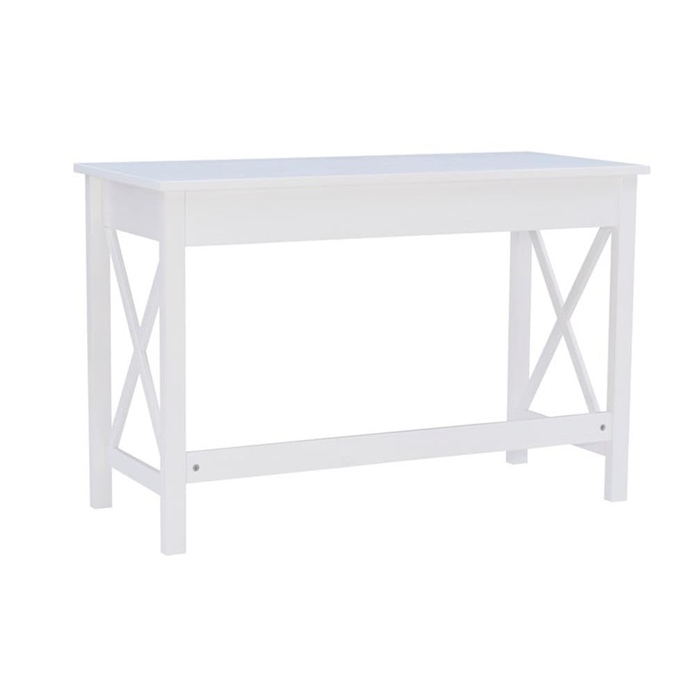 Linon Dalton Wood Laptop Desk in Antique White - Portable Writing Table for Home Office, Bed, Couch - Compact Computer Stand for Work, Study, Gaming & Reading