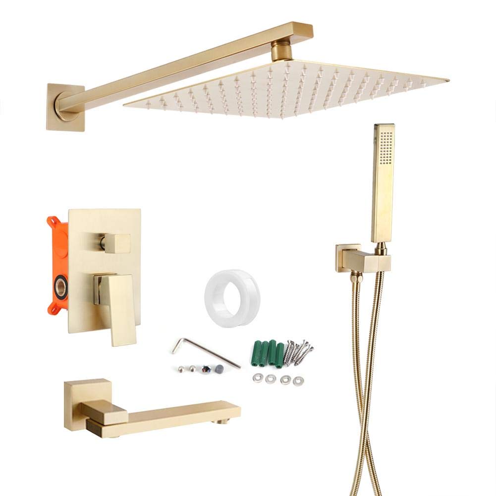 3-Function Rain Shower System with Handheld Sprayer - G1/2in Wall Mounted Shower Head Set for Concealed Installation | Perfect for Modern Bathroom Renovation & Spa-Like Shower Experience