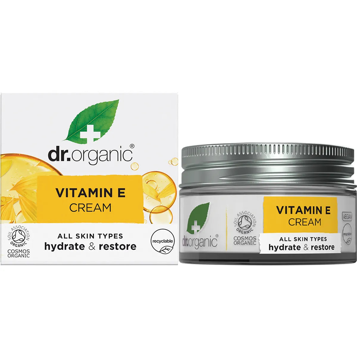 Dr Organic Hydrating Face Cream with Vitamin E - Organic Moisturizer for Dry Skin - Day & Night Cream for Women & Men - Perfect for Daily Skincare Routine & Anti-Aging Care