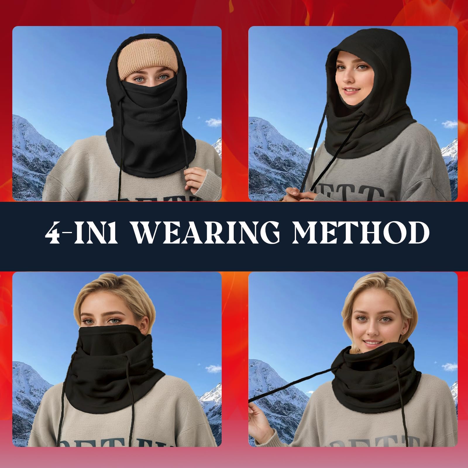 Balaclava Face Mask for Men & Women - Windproof Ski Mask for Winter, Cold Weather Cycling & Outdoor Activities - Neck Warmer for Running, Hiking & Snow Sports