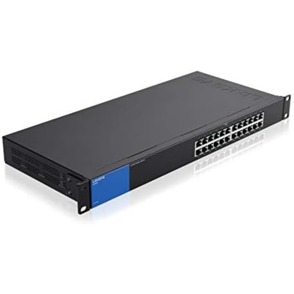 Linksys LGS124-UK 24-Port Gigabit Unmanaged Network Switch | Metal Housing Ethernet Hub for Home & Office | Plug & Play Desktop/Wall Mount | Ideal for Expanding Home Networks & Small Business Setups